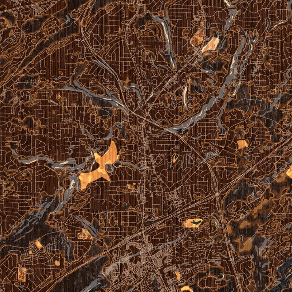 Hoover - Alabama Map Print in Ember