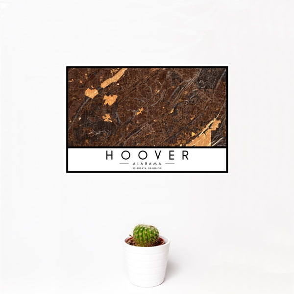 Hoover - Alabama Map Print in Ember