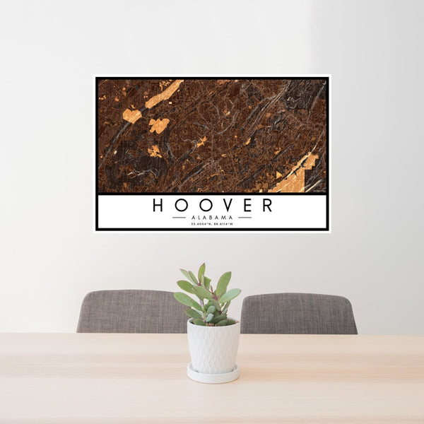 Hoover - Alabama Map Print in Ember