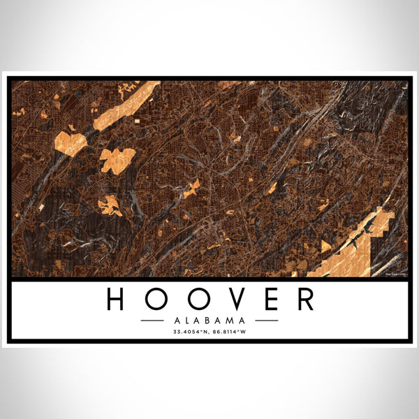 Hoover - Alabama Map Print in Ember