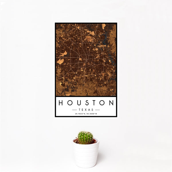 Houston - Texas Map Print in Ember