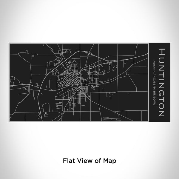 Rendered View of Huntington Indiana Map Engraving on 17oz Stainless Steel Insulated Cola Bottle in Black