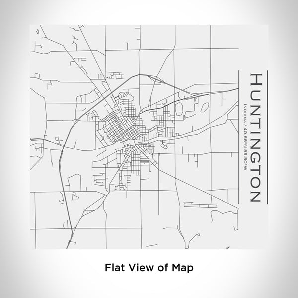 Rendered View of Huntington Indiana Map Engraving on 17oz Stainless Steel Insulated Tumbler in White
