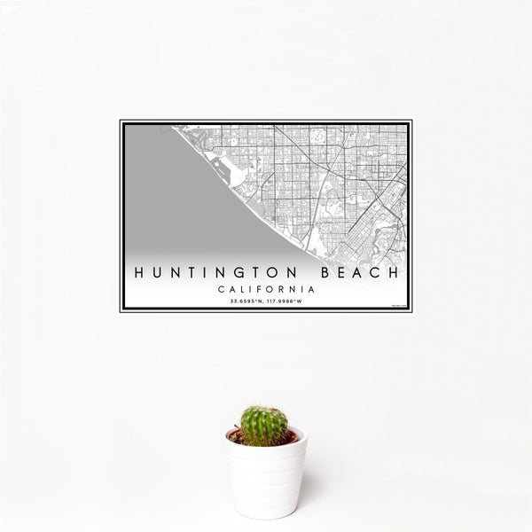 Huntington Beach - California Classic Map Print