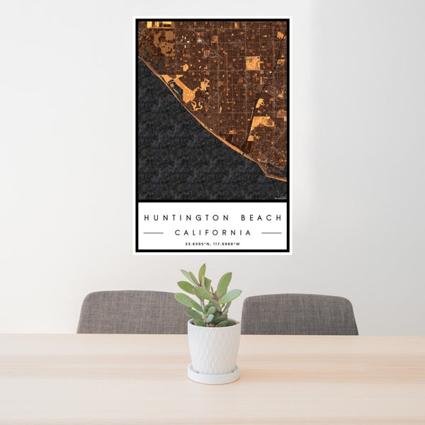 Huntington Beach - California Map Print in Ember