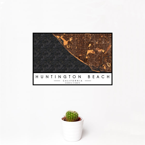 Huntington Beach - California Map Print in Ember