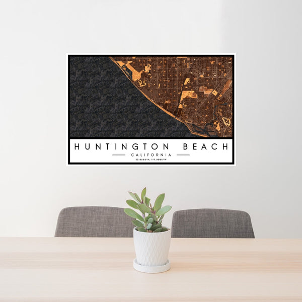 Huntington Beach - California Map Print in Ember