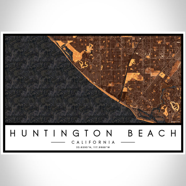 Huntington Beach - California Map Print in Ember