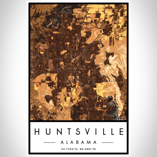 Huntsville - Alabama Map Print in Ember