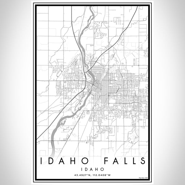 Idaho Falls Idaho Map Print Portrait Orientation in Classic Style With Shaded Background