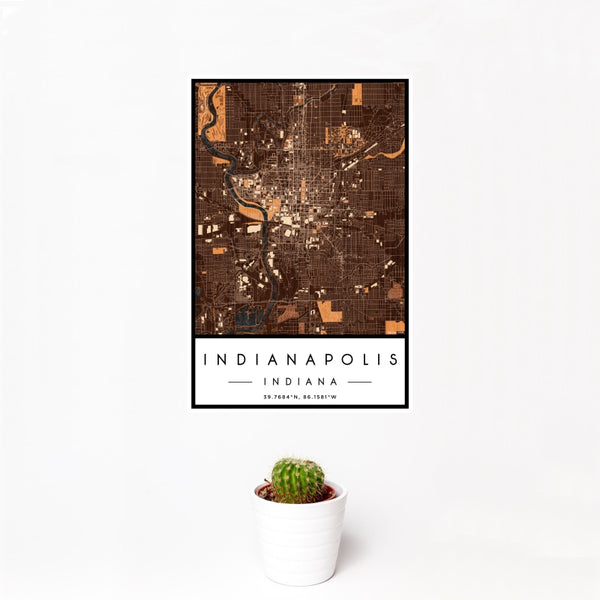Indianapolis - Indiana Map Print in Ember