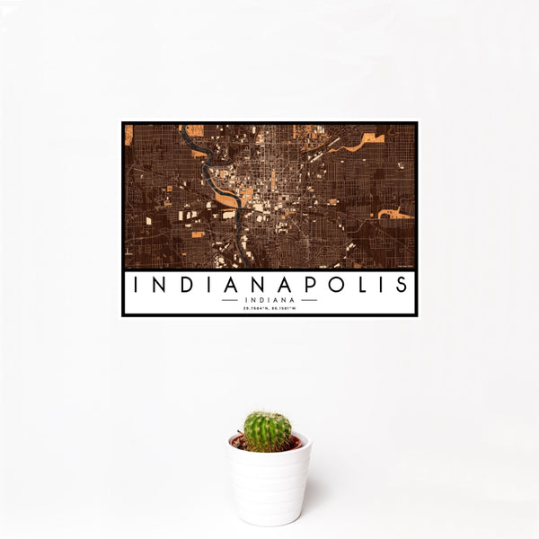 Indianapolis - Indiana Map Print in Ember