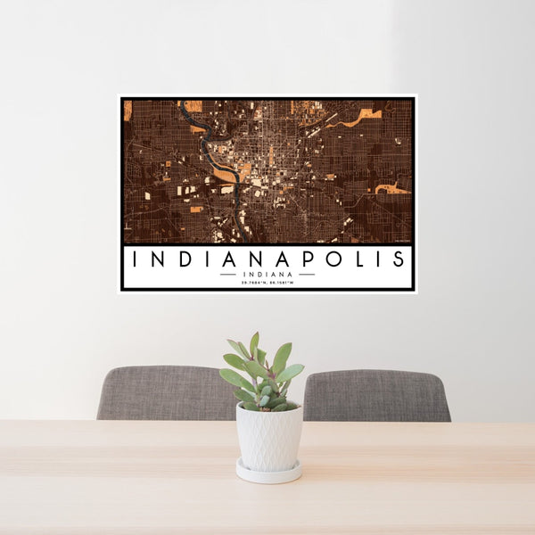 Indianapolis - Indiana Map Print in Ember