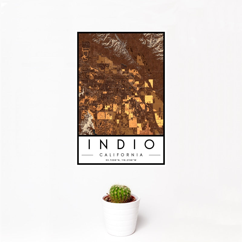 Indio - California Map Print in Ember