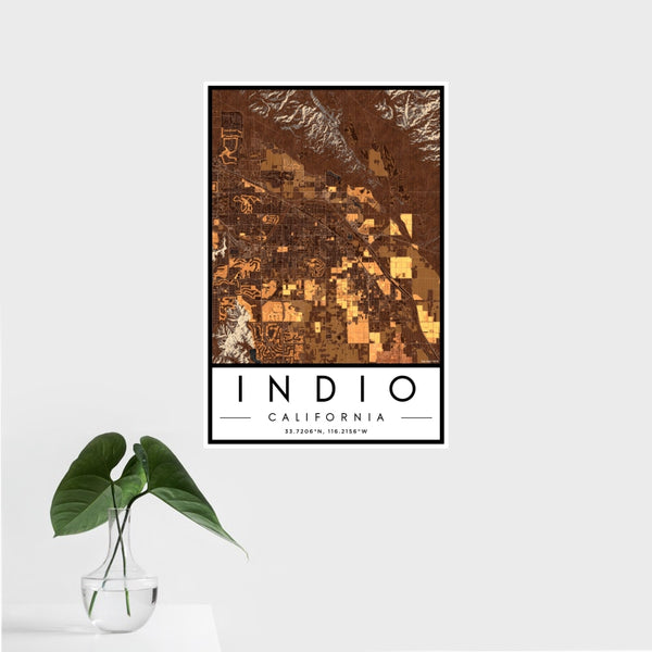Indio - California Map Print in Ember