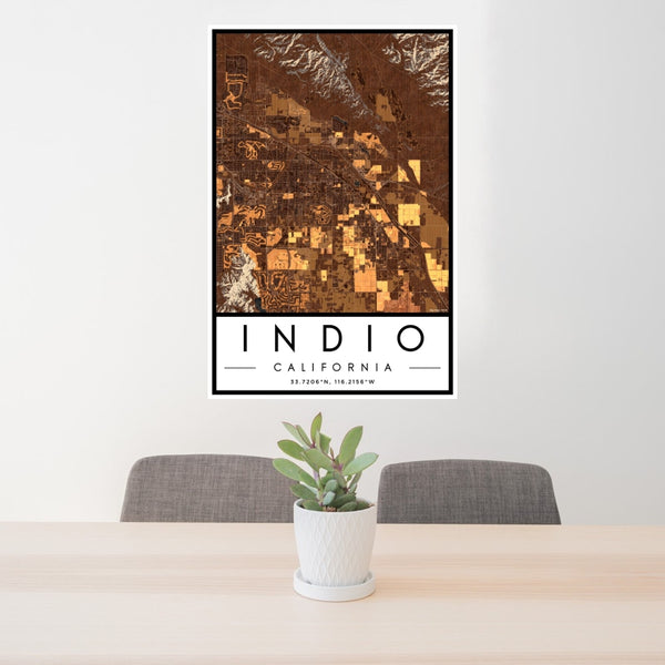 Indio - California Map Print in Ember