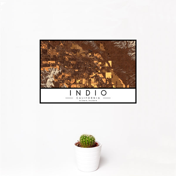 Indio - California Map Print in Ember