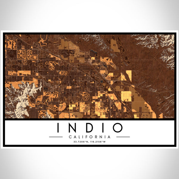 Indio - California Map Print in Ember