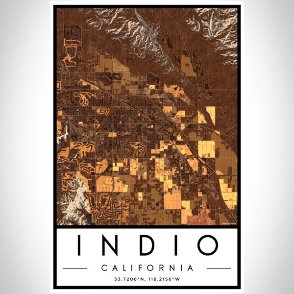 Indio - California Map Print in Ember