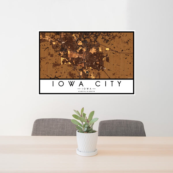Iowa City - Iowa Map Print in Ember