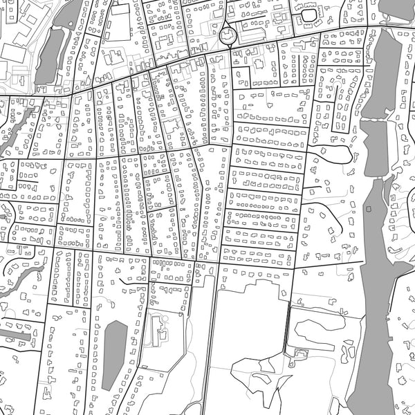 Islip New York Map Print in Classic Style Zoomed In Close Up Showing Details