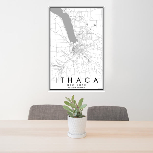 Ithaca - New York Classic Map Print