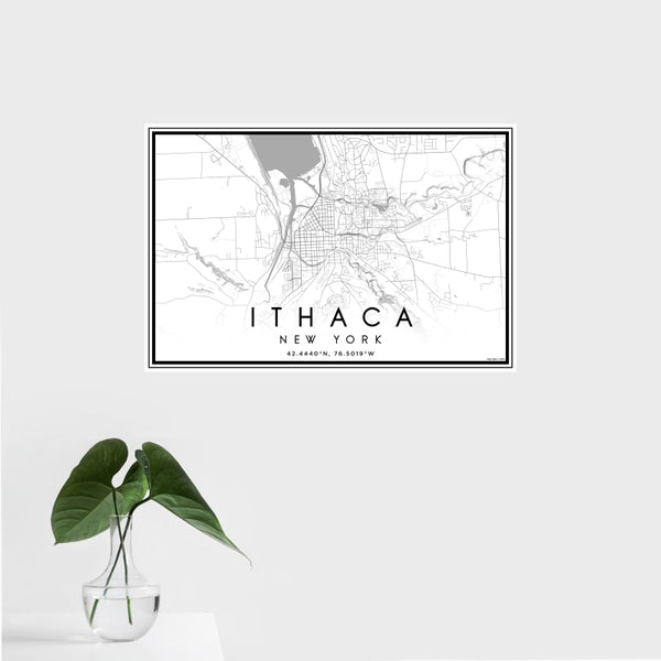 Ithaca - New York Classic Map Print