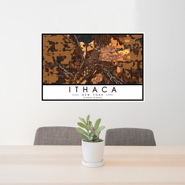 Ithaca - New York Map Print in Ember