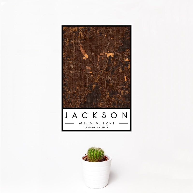 Jackson - Mississippi Map Print in Ember