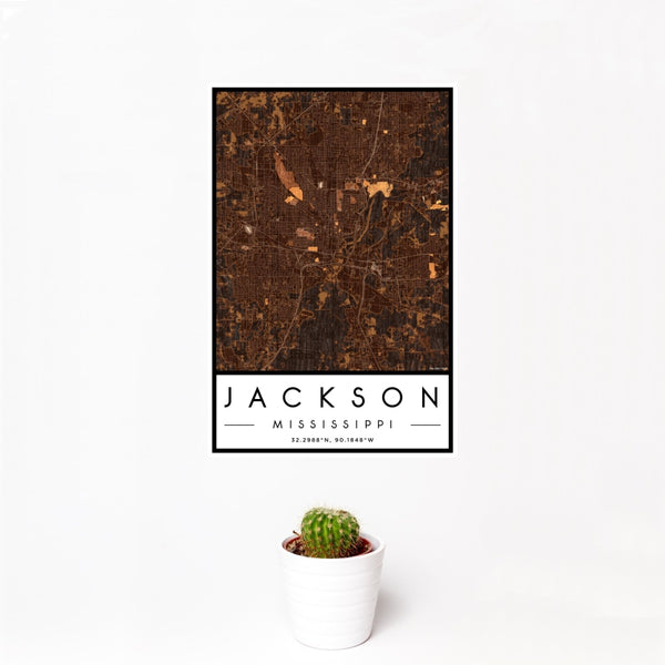 Jackson - Mississippi Map Print in Ember