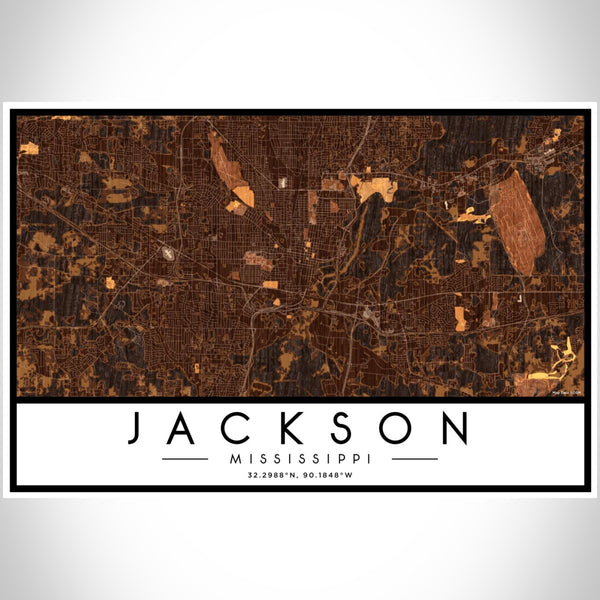 Jackson - Mississippi Map Print in Ember