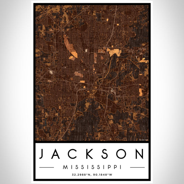 Jackson - Mississippi Map Print in Ember