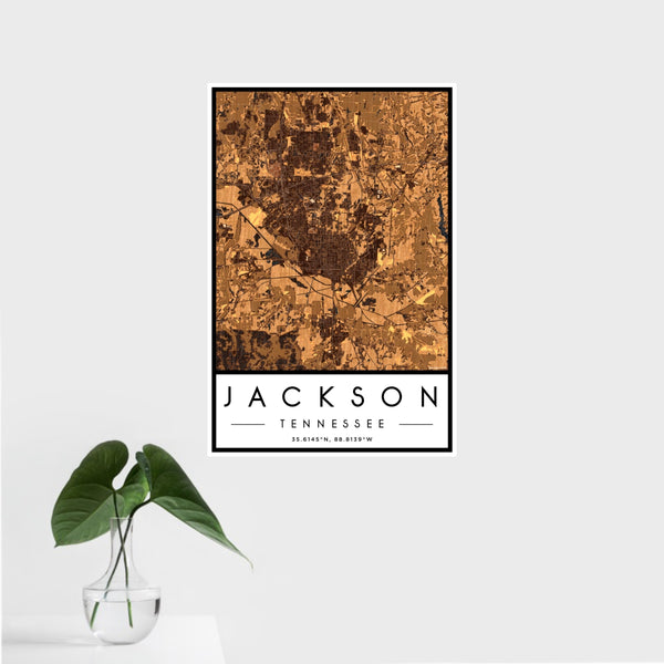 Jackson - Tennessee Map Print in Ember