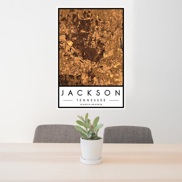 Jackson - Tennessee Map Print in Ember