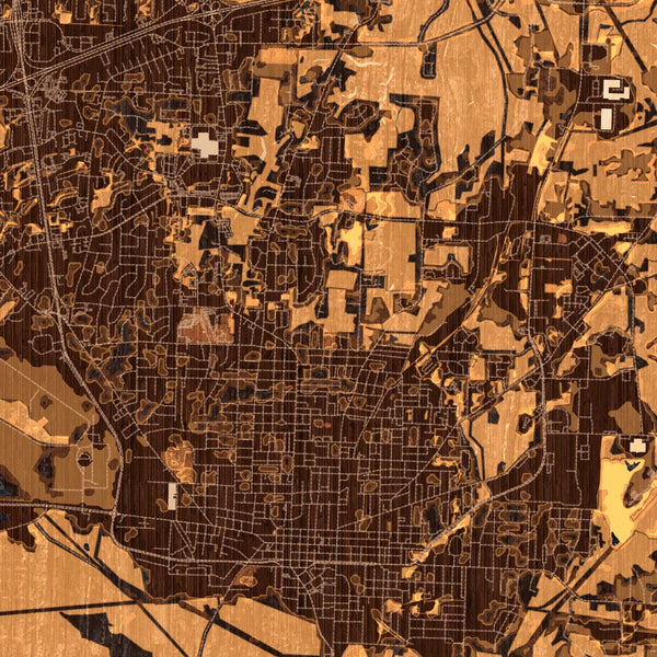 Jackson - Tennessee Map Print in Ember