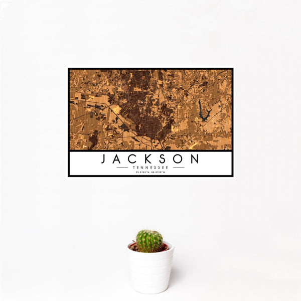 Jackson - Tennessee Map Print in Ember