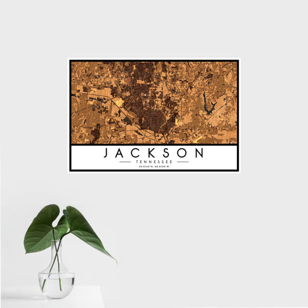 Jackson - Tennessee Map Print in Ember
