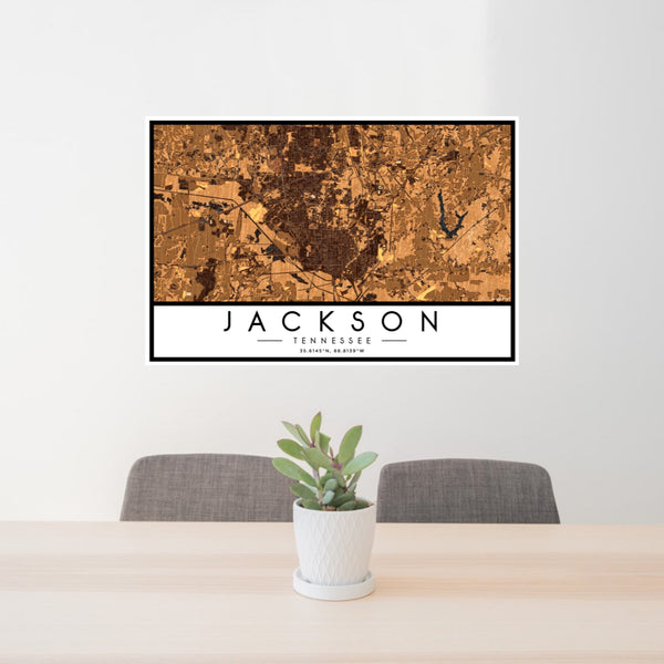 Jackson - Tennessee Map Print in Ember