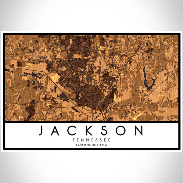 Jackson - Tennessee Map Print in Ember