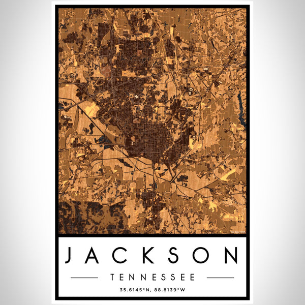 Jackson - Tennessee Map Print in Ember