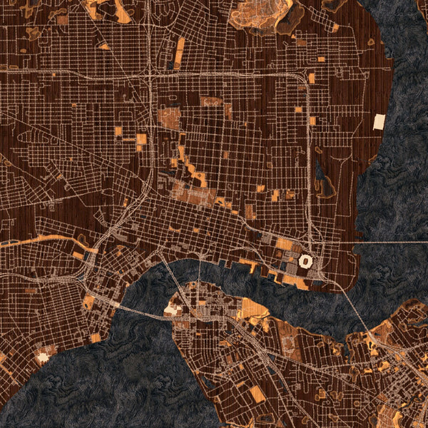 Jacksonville - Florida Map Print in Ember