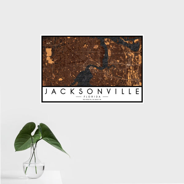 Jacksonville - Florida Map Print in Ember