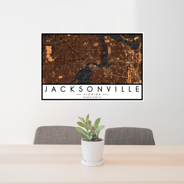 Jacksonville - Florida Map Print in Ember