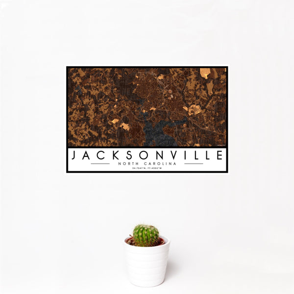 Jacksonville - North Carolina Map Print in Ember