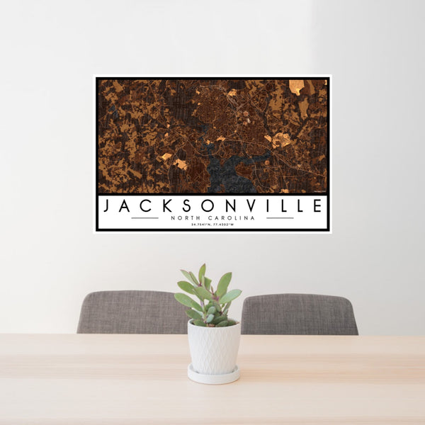 Jacksonville - North Carolina Map Print in Ember