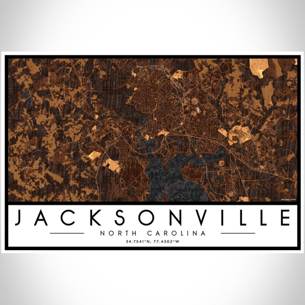Jacksonville - North Carolina Map Print in Ember