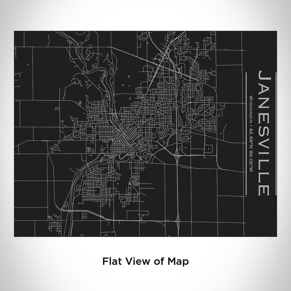 Janesville - Wisconsin Map Bottle with Bamboo Top in Matte Black