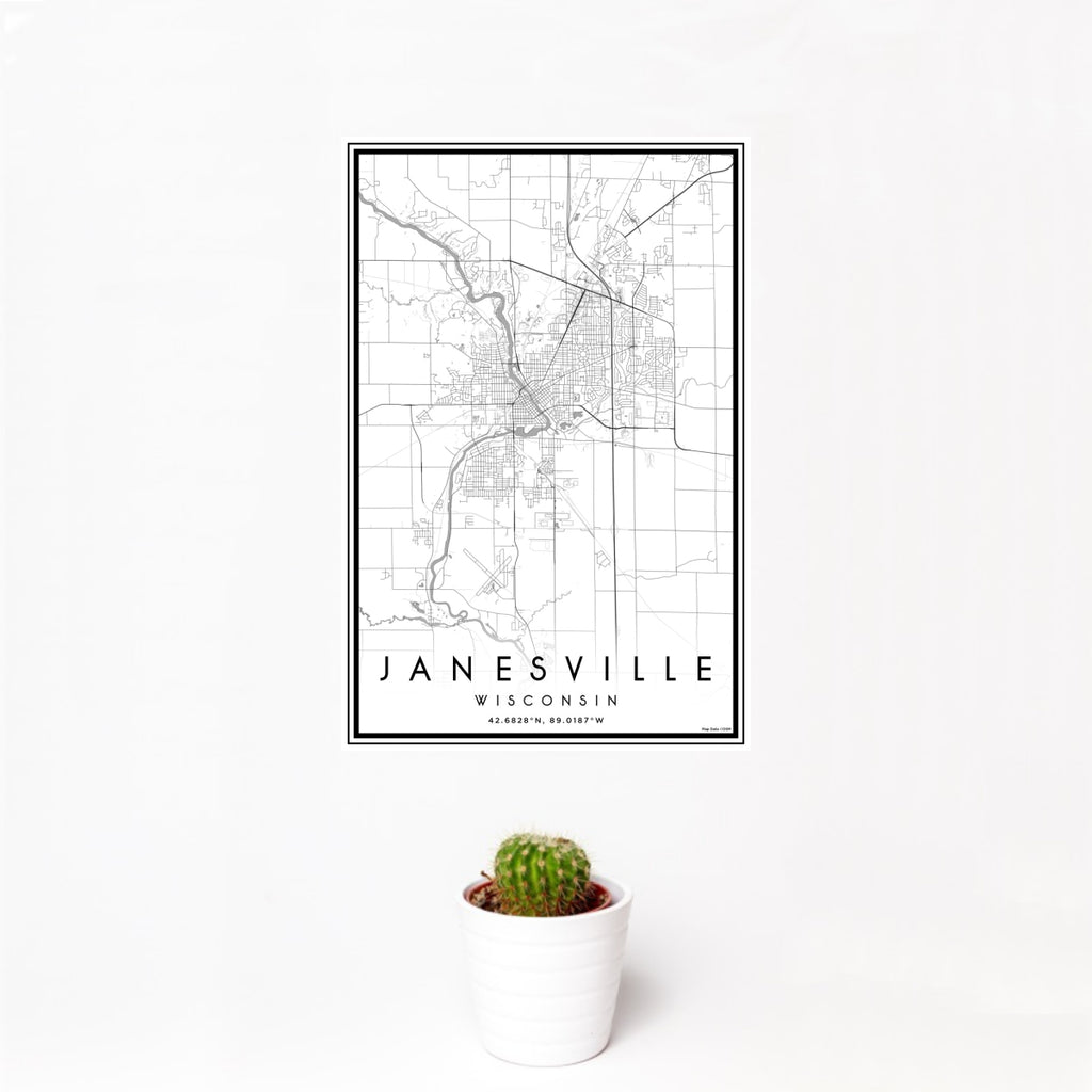 Janesville - Wisconsin Classic Map Print