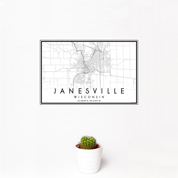 Janesville - Wisconsin Classic Map Print