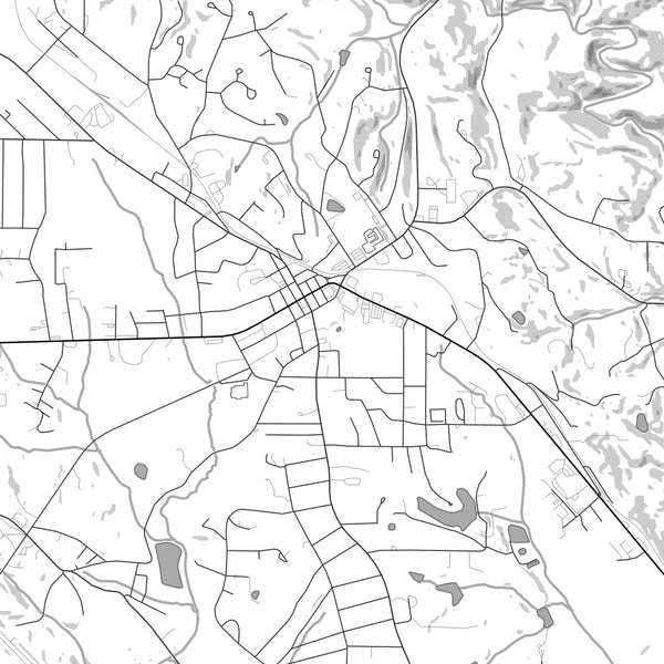 Jasper Georgia Map Print in Classic Style Zoomed In Close Up Showing Details